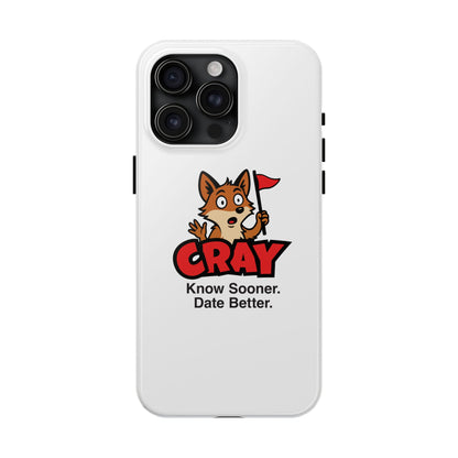 Cray Phone Case (tagline) - White - Red Flag Fox
