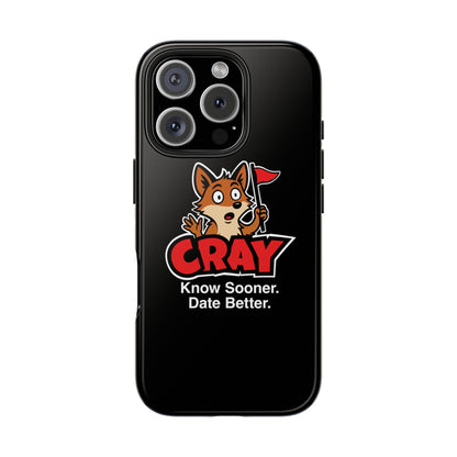 Cray Phone Case (tagline) - Black - Red Flag Fox