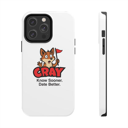Cray Phone Case (tagline) - White - Red Flag Fox