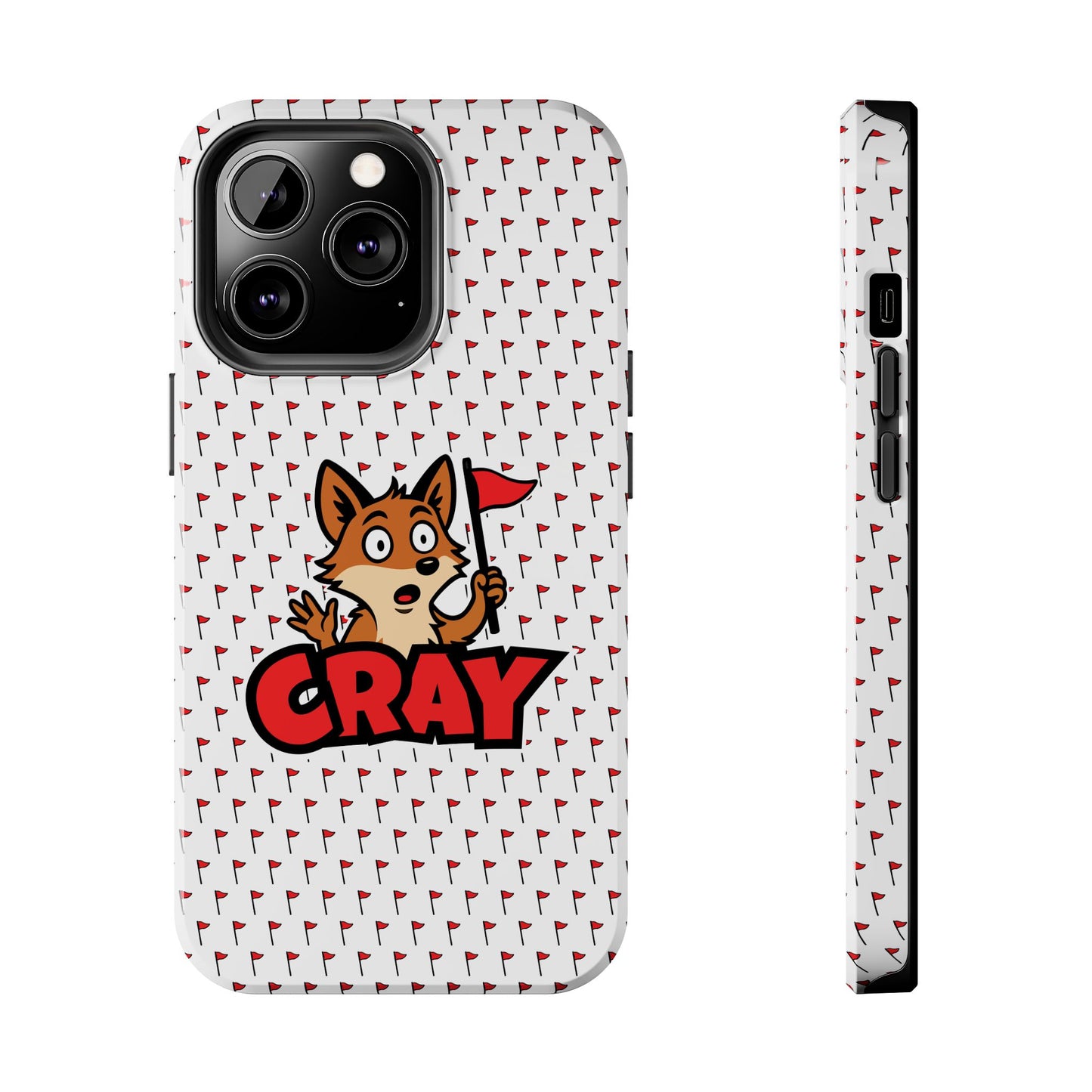 Cray Phone Case - White - Red Flag Fox