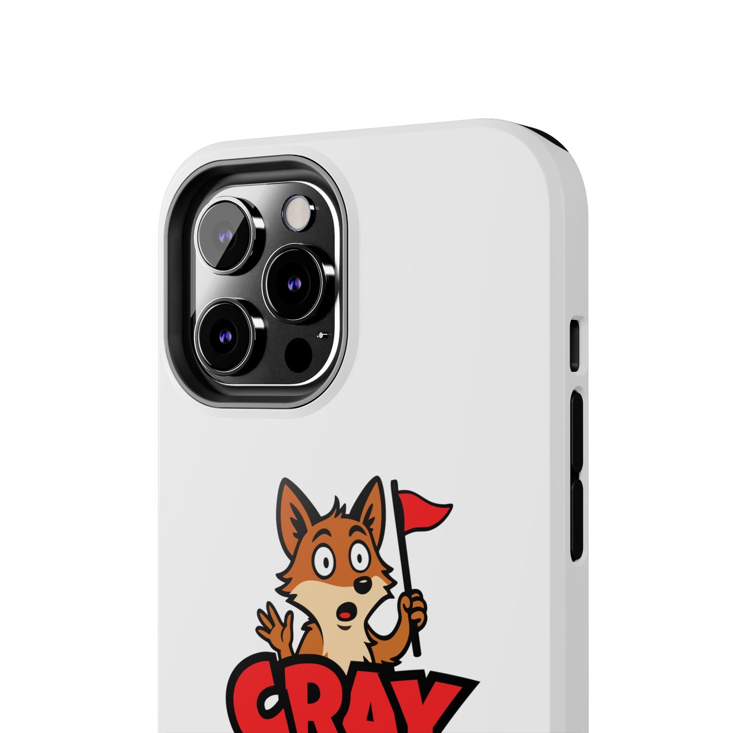 Cray Phone Case (tagline) - White - Red Flag Fox