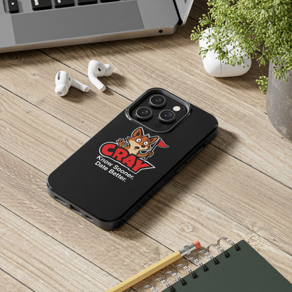Cray Phone Case (tagline) - Black - Red Flag Fox