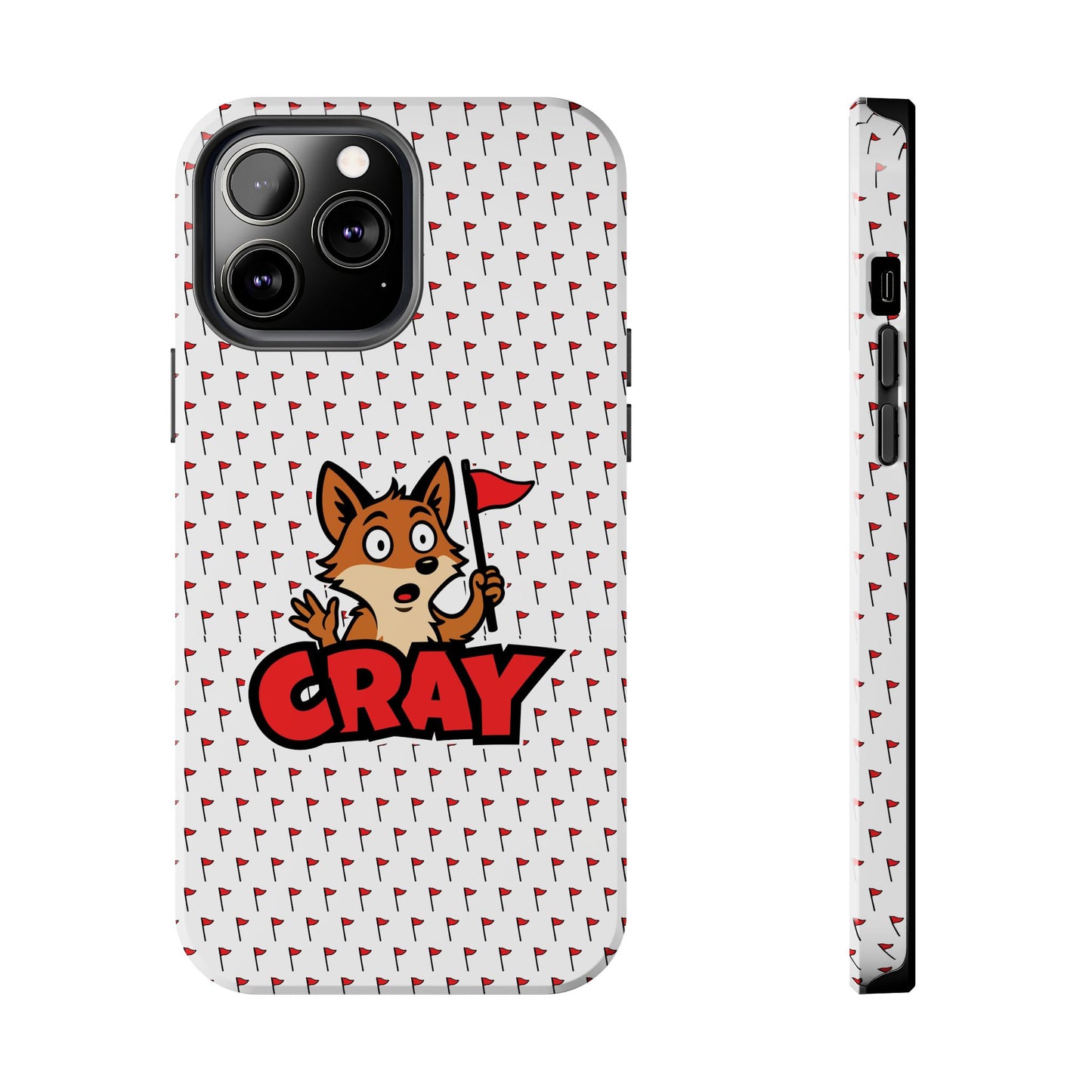 Cray Phone Case - White - Red Flag Fox