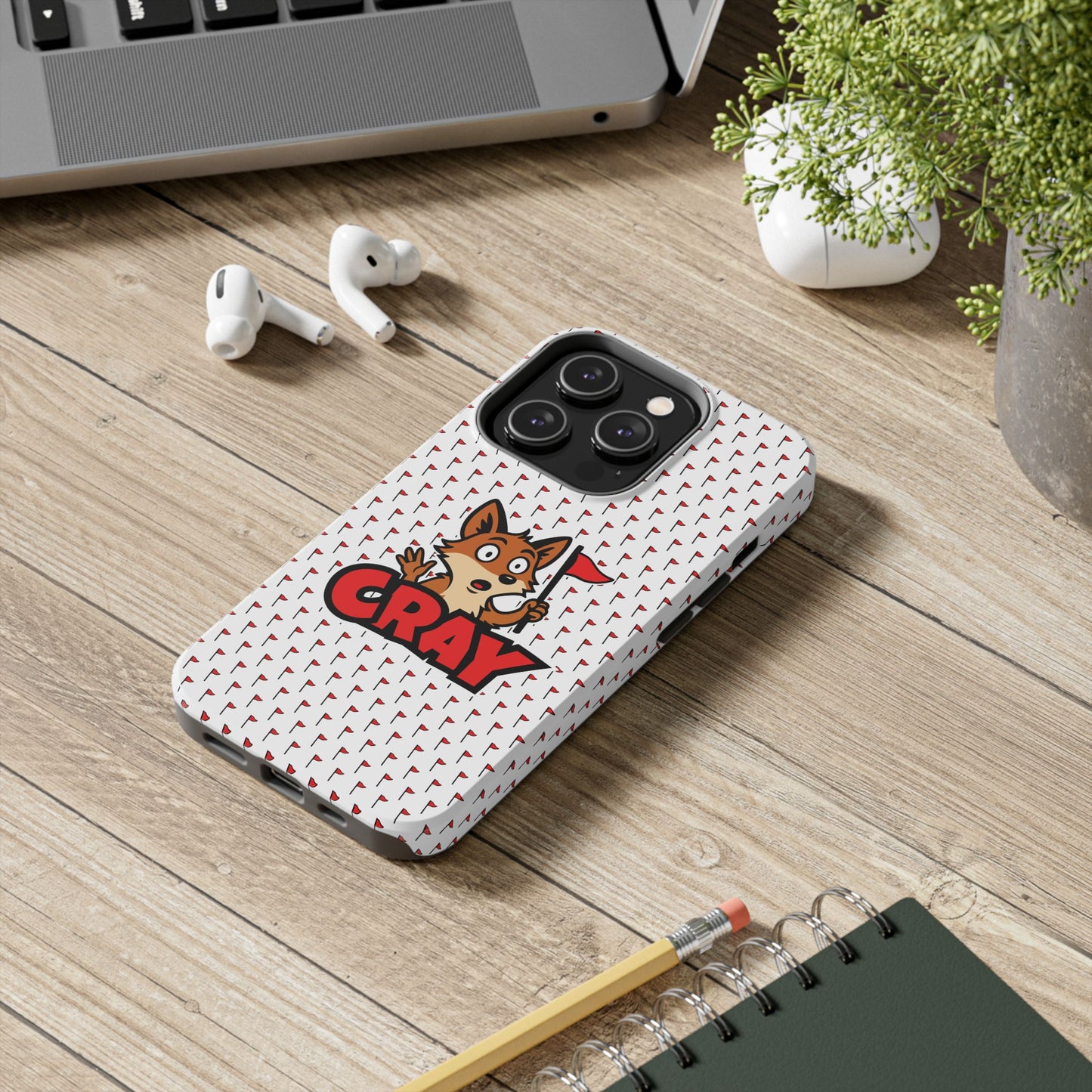 Cray Phone Case - White - Red Flag Fox