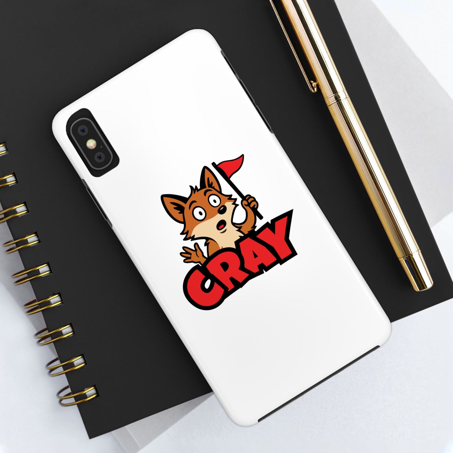 Cray Phone Case - White - Red Flag Fox