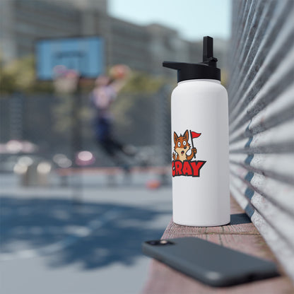 Cray Stainless Steel Water Bottle - White - Red Flag Fox