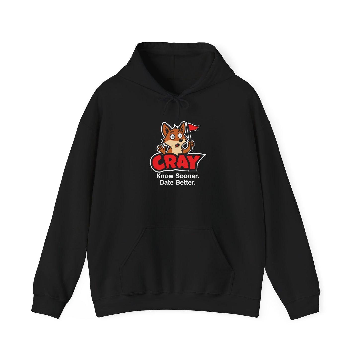 Cray Unisex Hoodie (tagline) - Black - Red Flag Fox