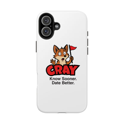 Cray Phone Case (tagline) - White - Red Flag Fox