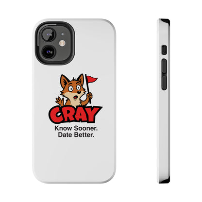 Cray Phone Case (tagline) - White - Red Flag Fox