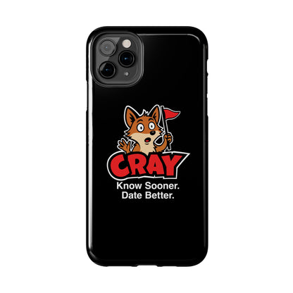 Cray Phone Case (tagline) - Black - Red Flag Fox