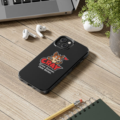 Cray Phone Case (tagline) - Black - Red Flag Fox