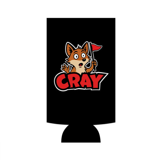 Cray Slim Can Cooler - Black - Red Flag Fox