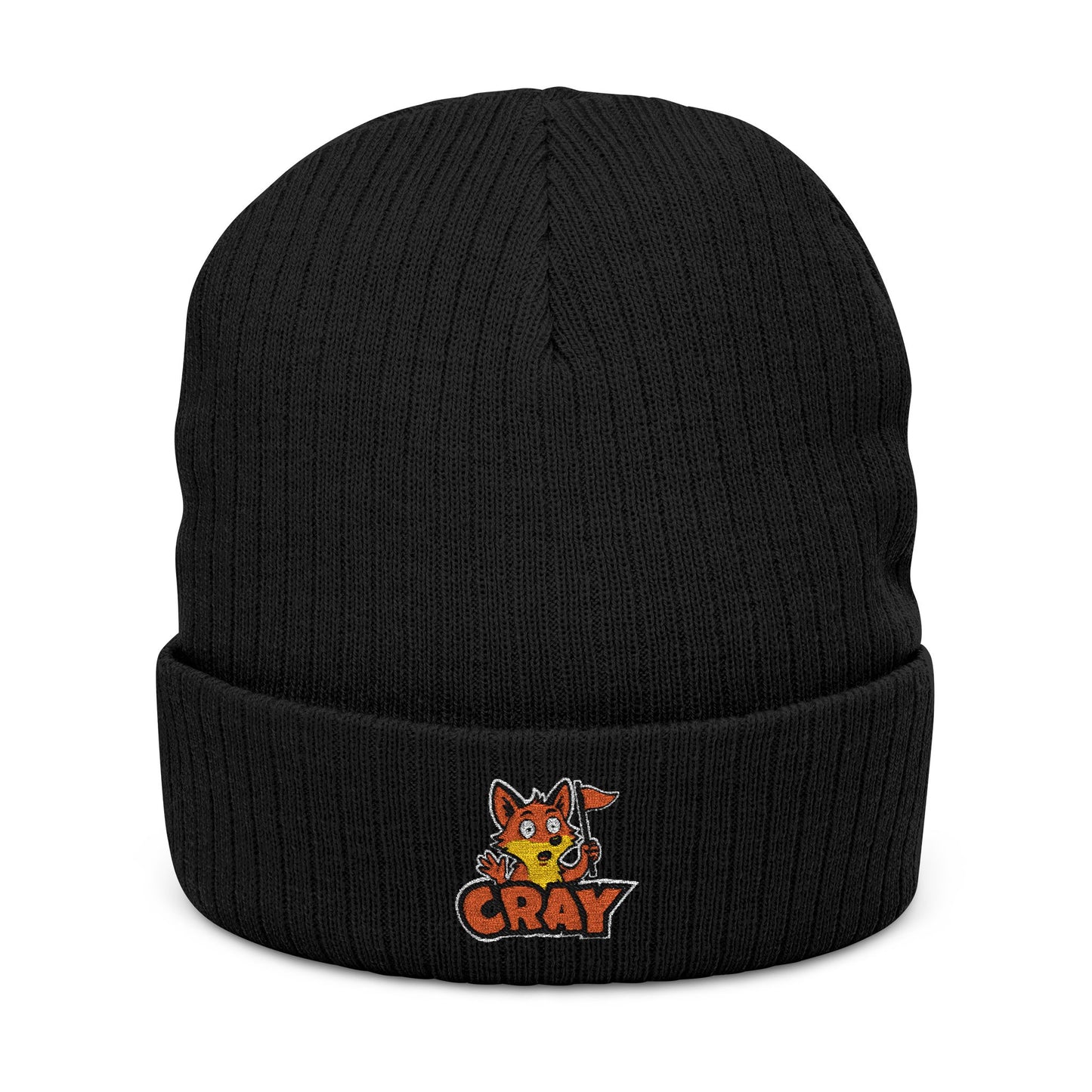 Ribbed Knit Beanie Embroidered w/ Cray Logo