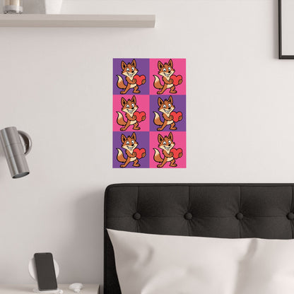 Cray Pink and Purple Fox Poster (12"x18")