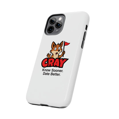 Cray Phone Case (tagline) - White - Red Flag Fox
