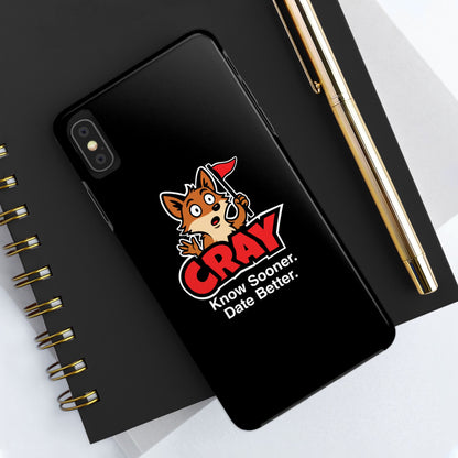 Cray Phone Case (tagline) - Black - Red Flag Fox