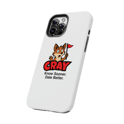 Cray Phone Case (tagline) - White - Red Flag Fox