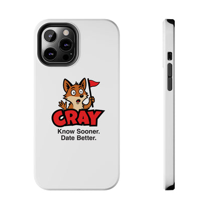 Cray Phone Case (tagline) - White - Red Flag Fox