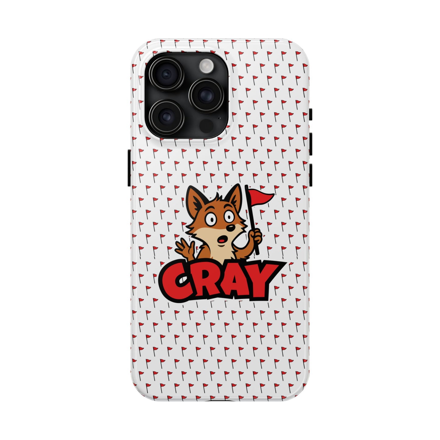 Cray Phone Case - White - Red Flag Fox