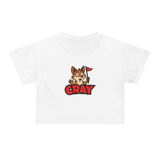 Cray Crop Top (Large Logo) - Red Flag Fox