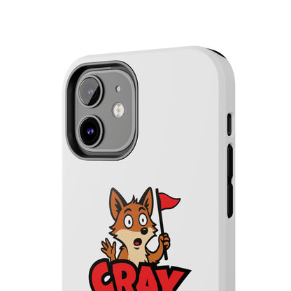 Cray Phone Case (tagline) - White - Red Flag Fox