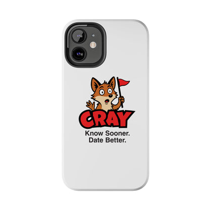 Cray Phone Case (tagline) - White - Red Flag Fox