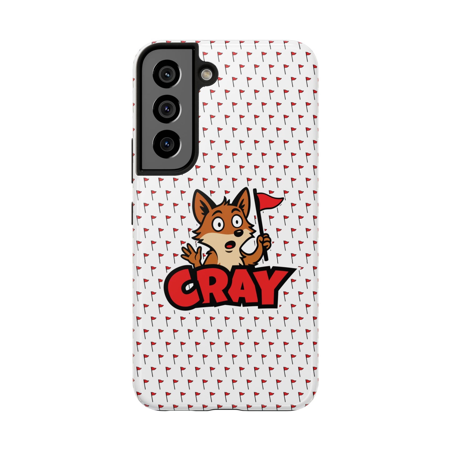 Cray Phone Case - White - Red Flag Fox