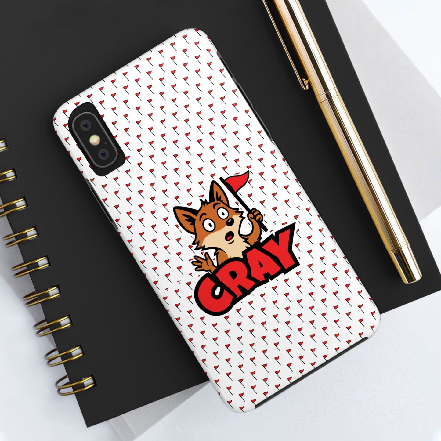 Cray Phone Case - White - Red Flag Fox