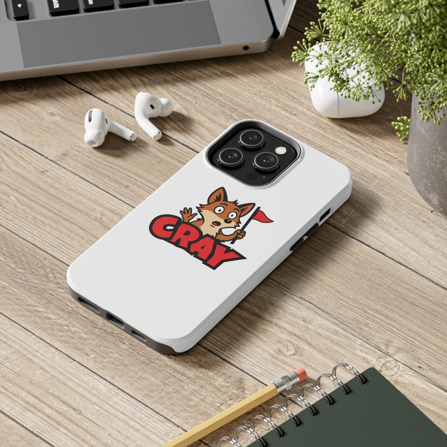 Cray Phone Case - White - Red Flag Fox