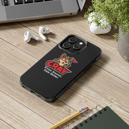 Cray Phone Case (tagline) - Black - Red Flag Fox