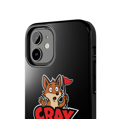 Cray Phone Case (tagline) - Black - Red Flag Fox