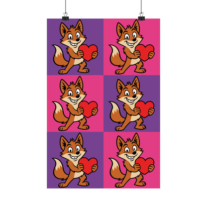 Cray Pink and Purple Fox Poster (12"x18")