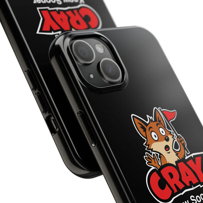 Cray Phone Case (tagline) - Black - Red Flag Fox
