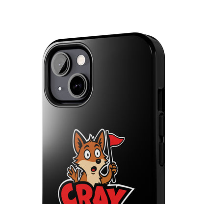 Cray Phone Case (tagline) - Black - Red Flag Fox