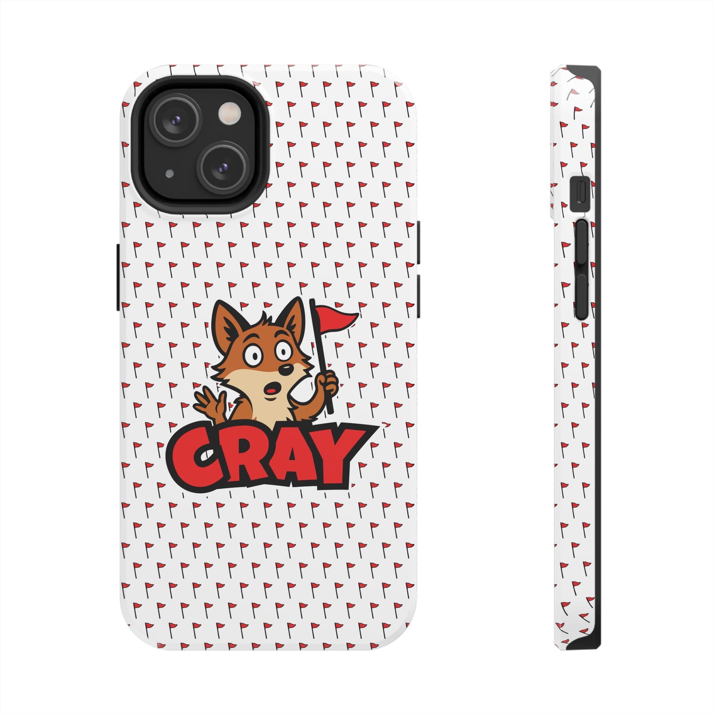 Cray Phone Case - White - Red Flag Fox