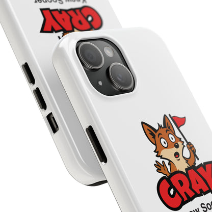 Cray Phone Case (tagline) - White - Red Flag Fox