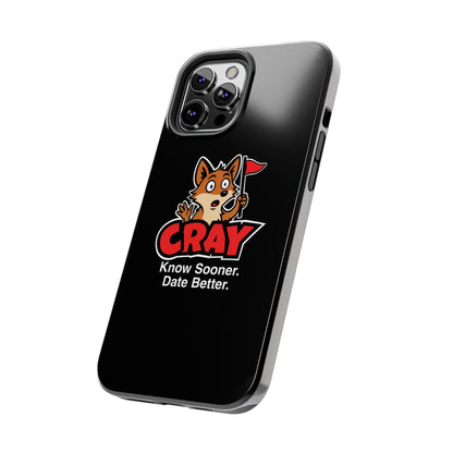 Cray Phone Case (tagline) - Black - Red Flag Fox