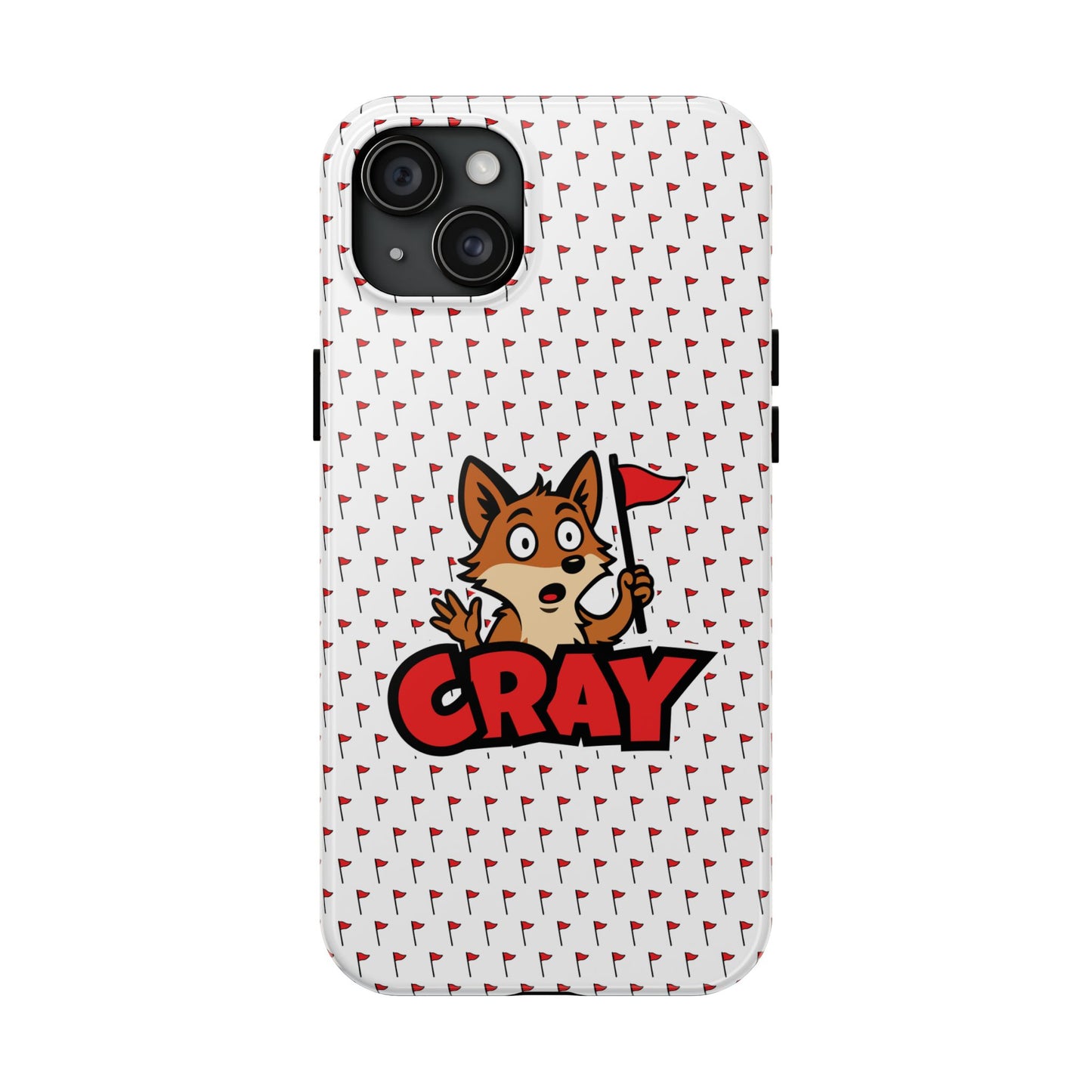 Cray Phone Case - White - Red Flag Fox