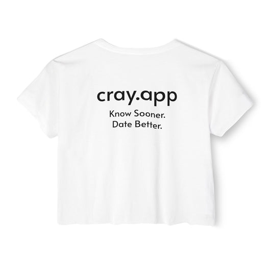 Cray Women's Crop Top - Large Logo - Red Flag Fox