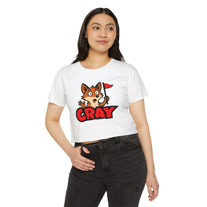 Cray Women's Crop Top - Large Logo - Red Flag Fox