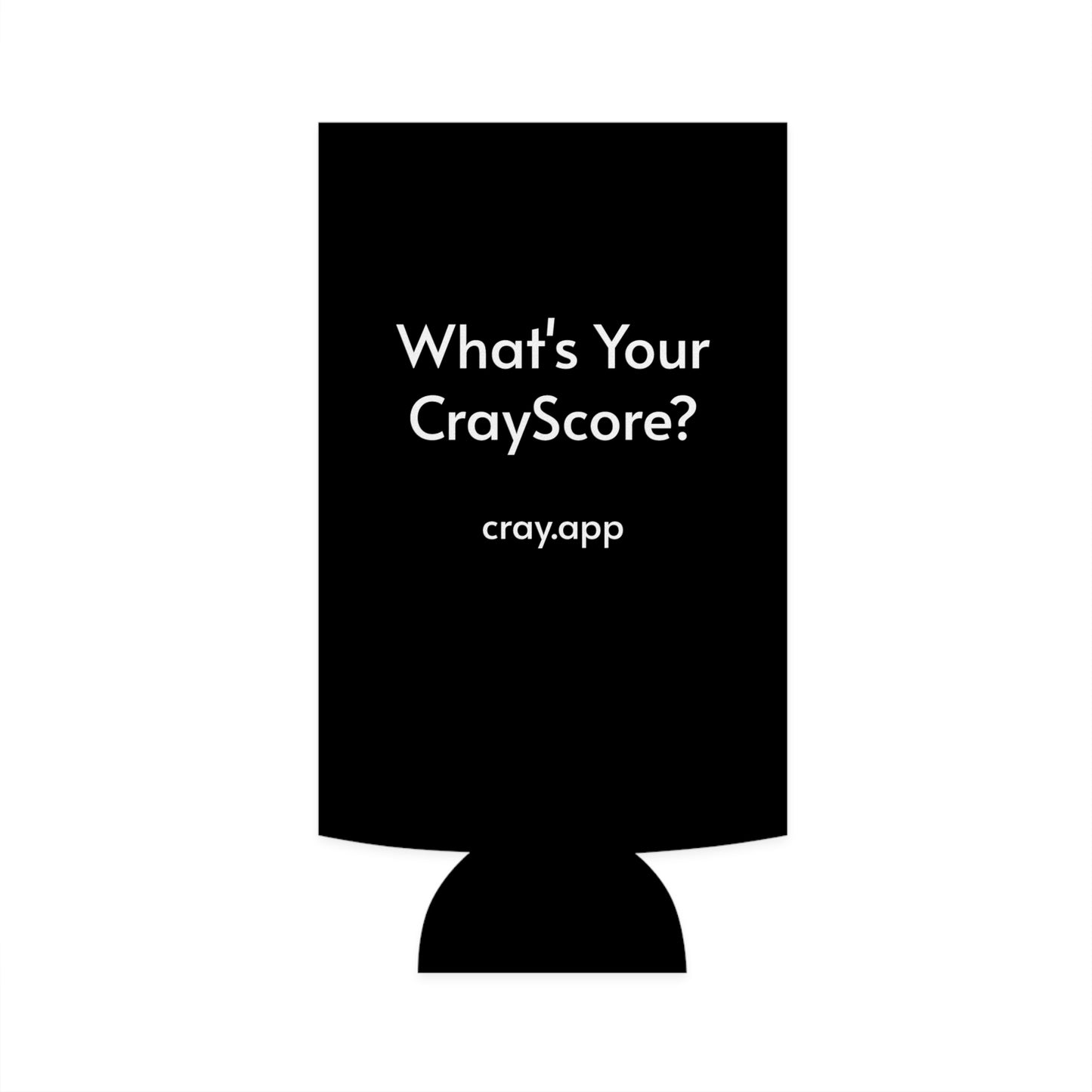 Cray Slim Can Cooler (tagline) - Black - Red Flag Fox