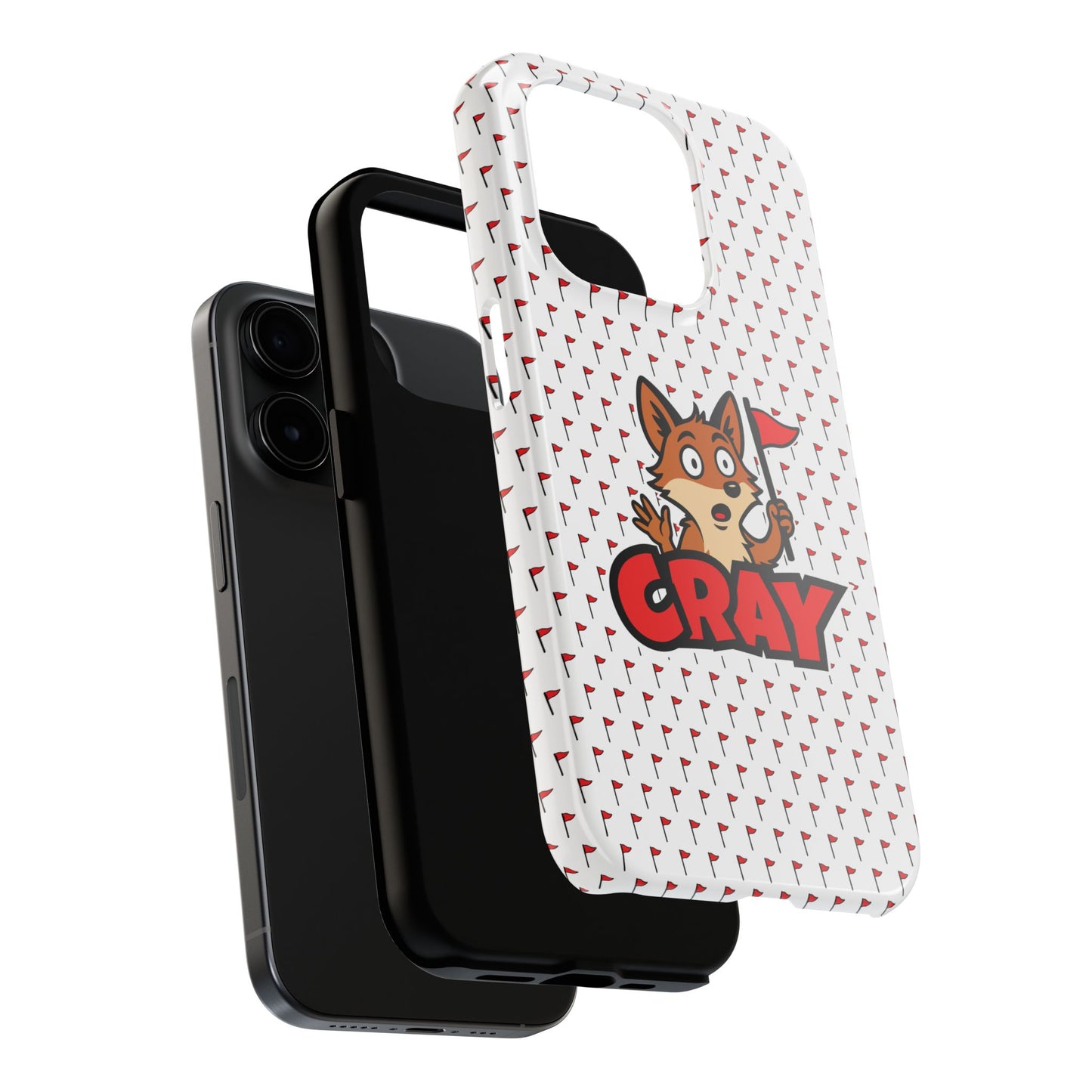 Cray Phone Case - White - Red Flag Fox