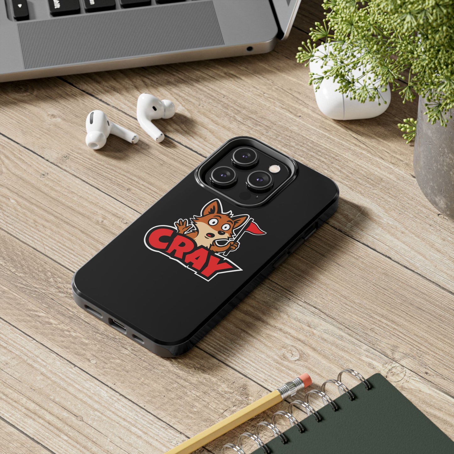 Cray Phone Case - Black - Red Flag Fox