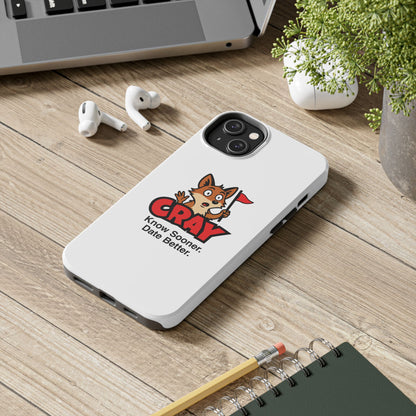 Cray Phone Case (tagline) - White - Red Flag Fox