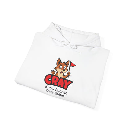 Cray Unisex Hoodie (tagline) - White - Red Flag Fox