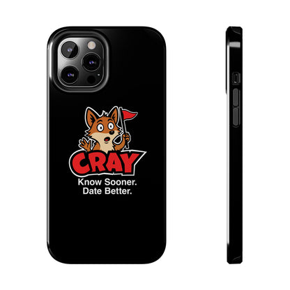 Cray Phone Case (tagline) - Black - Red Flag Fox