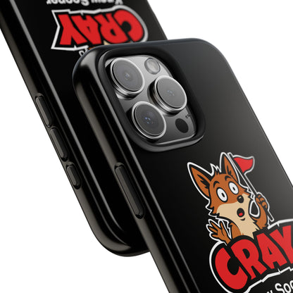Cray Phone Case (tagline) - Black - Red Flag Fox