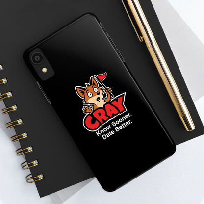 Cray Phone Case (tagline) - Black - Red Flag Fox