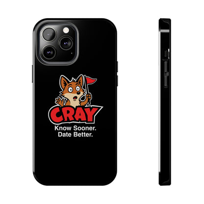 Cray Phone Case (tagline) - Black - Red Flag Fox