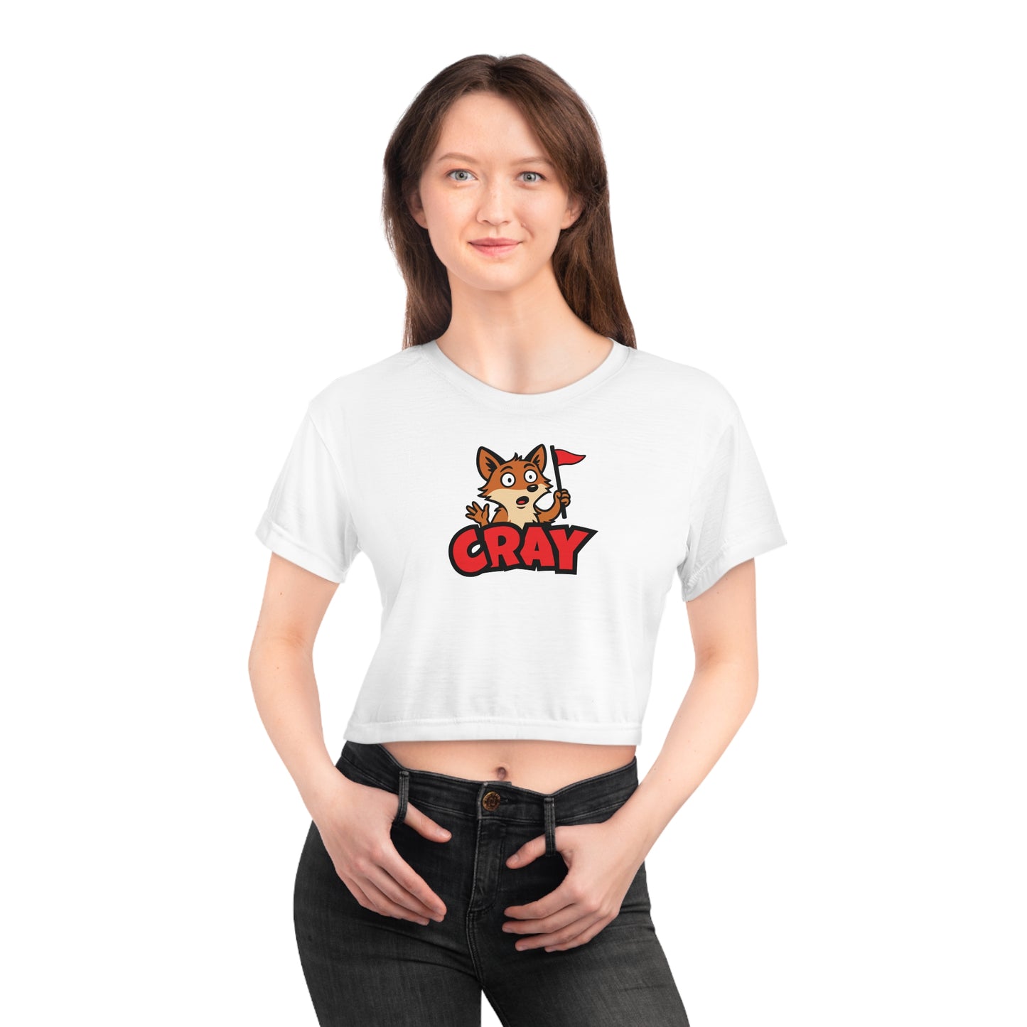 Cray Crop Top (Large Logo) - Red Flag Fox